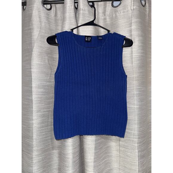 Vintage Gap cotton knit sweater vest in royal blue size small - Picture 1 of 4